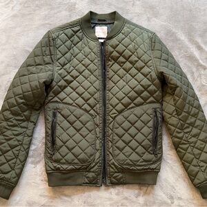 Zara Khaki Quilted Bomber Jacket